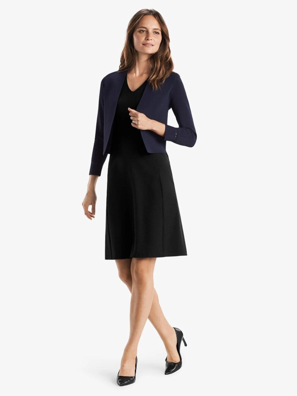 M.M.LaFleur Sant Ambroeus Jardigan Navy Cropped Knit S
